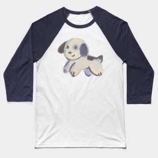 Impasto Puppy - Cute Kawaii Kids Children Baby Nursery Dog Painting Art Baseball T-Shirt